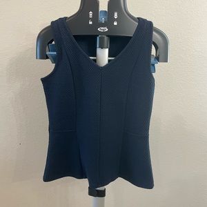 Ann Taylor peplum sleeveless blue shirt
